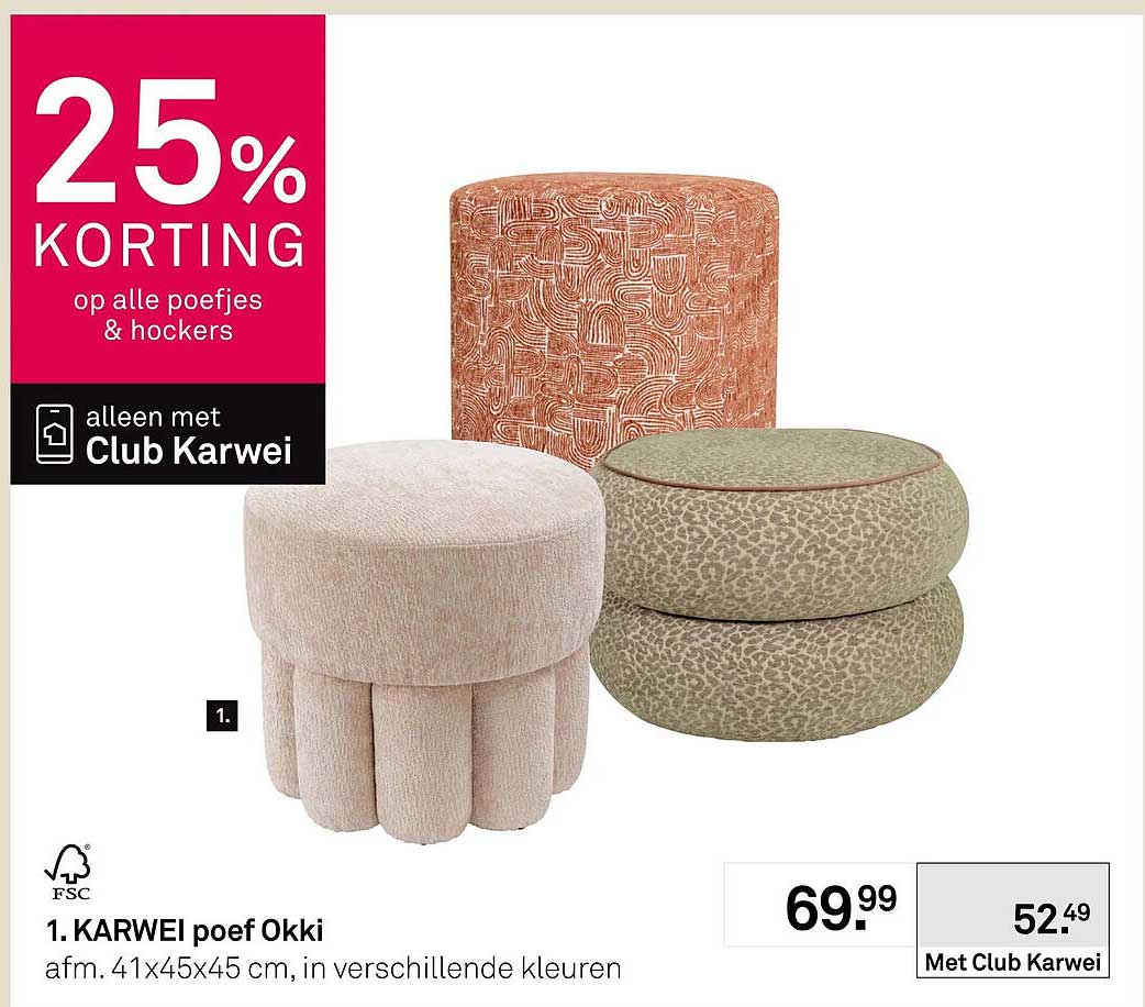 1. KARWEI poef Okkie