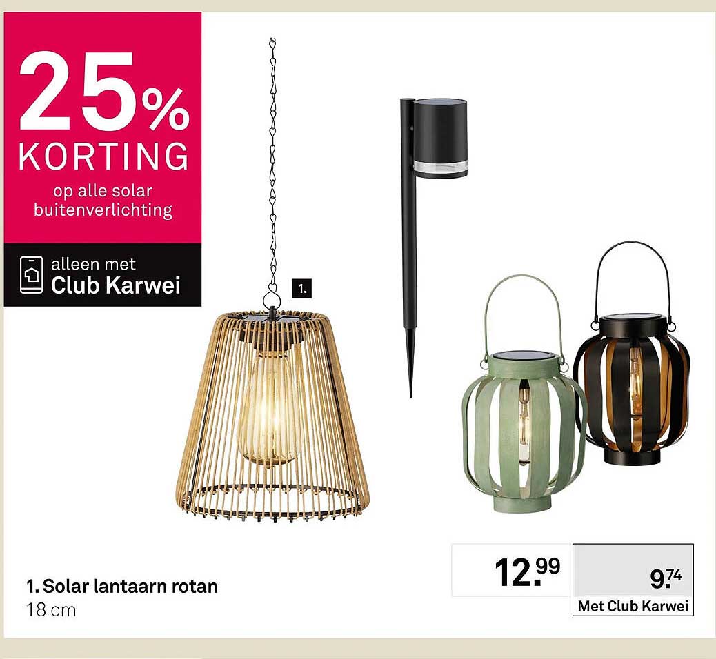 1. Solar lantaarn rotan 18 cm