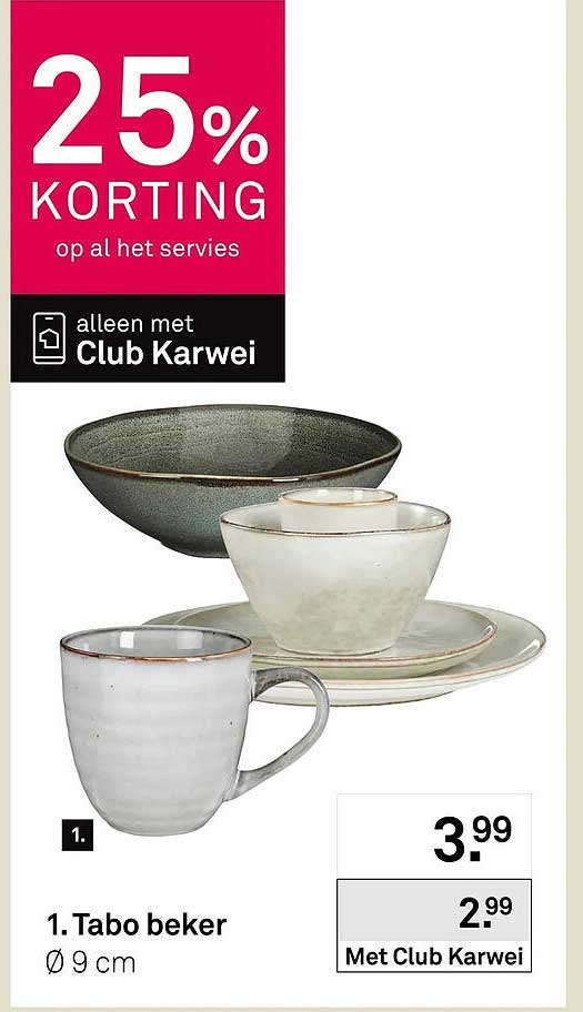 1. Tabo beker Ø 9 cm