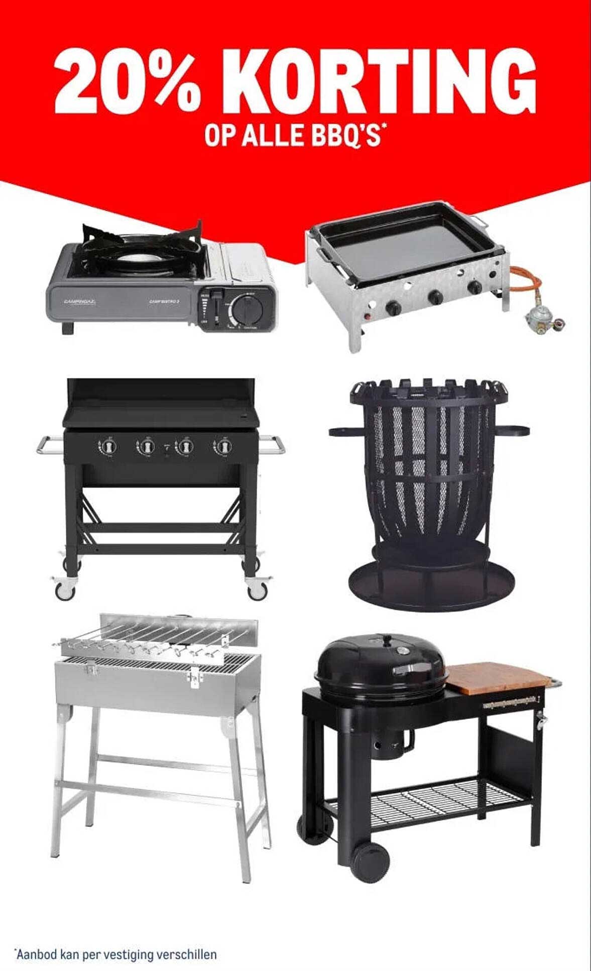 20% KORTING OP ALLE BBQ'S