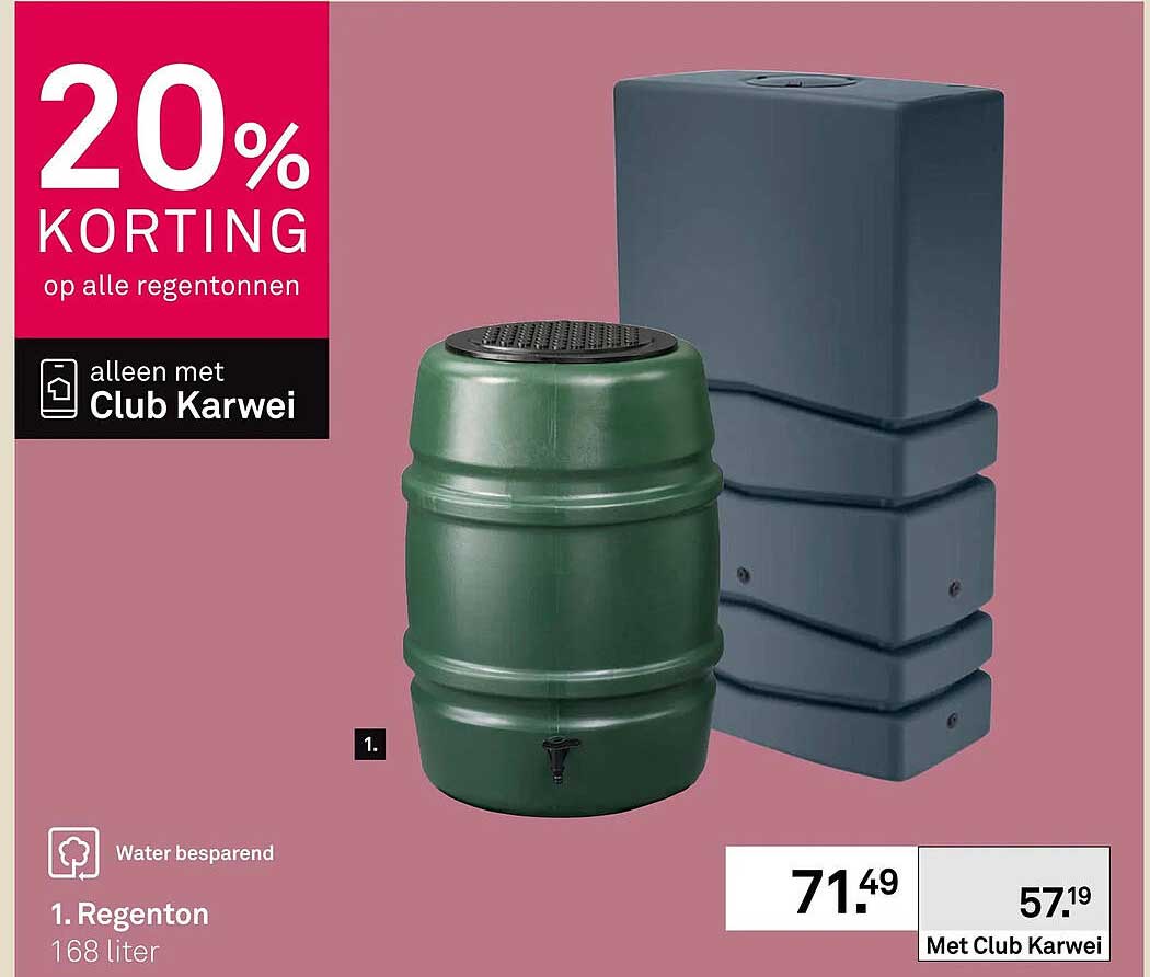 20% korting op alle regentonnen