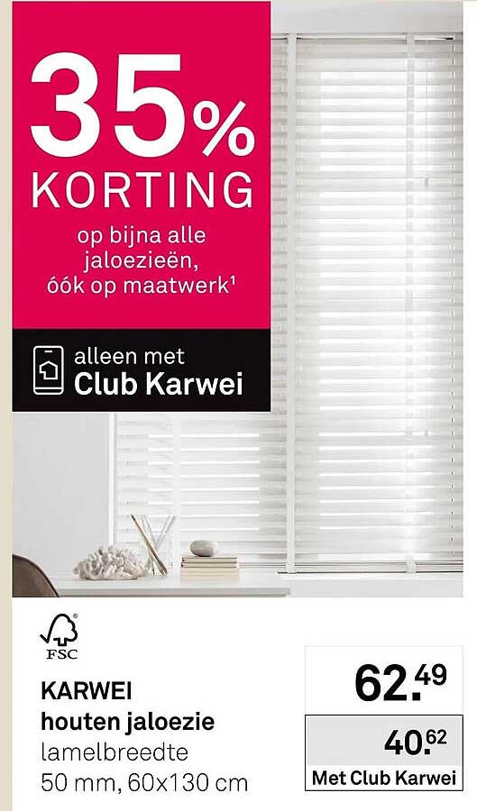 35% KORTING op bijna alle jaloezieën, óók op maatwerk¹