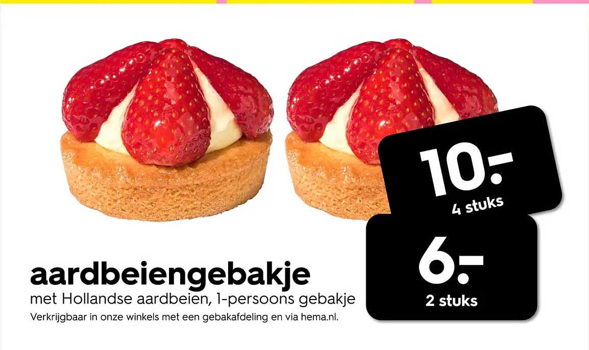 aardbeiengebakje met Hollandse aardbeien, 1-persoons gebakje