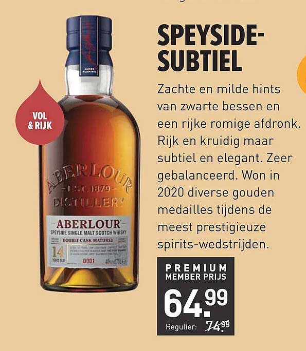 Aberlour Speyside Single Malt Scotch Whisky Premium Member Prijs