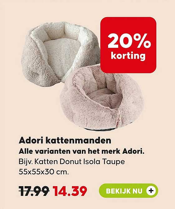 Adori kattenmanden 20% korting