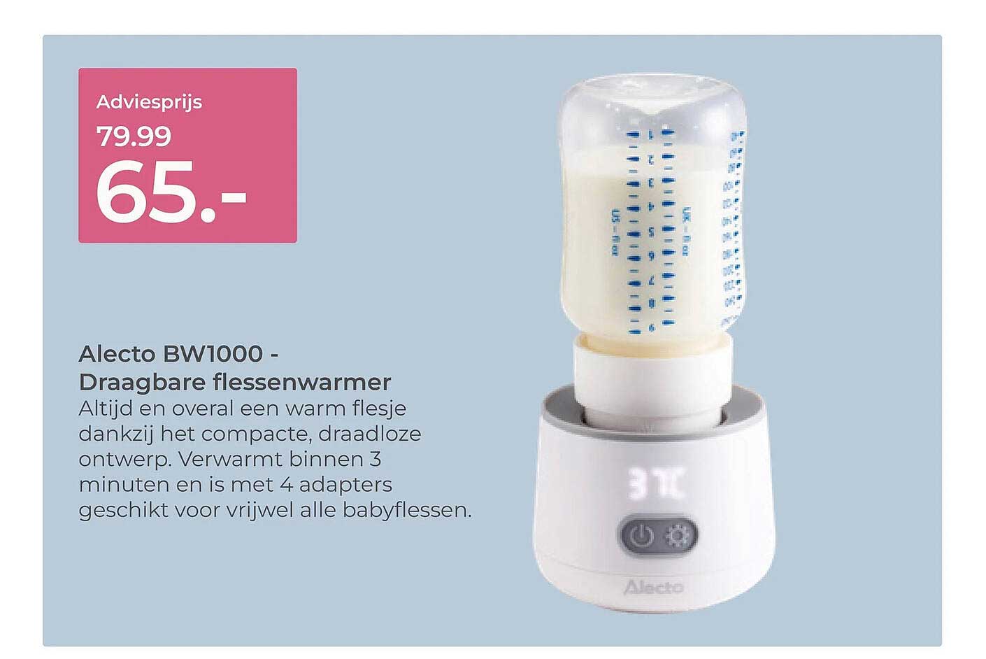 Alecto BW1000 - Draagbare flessenwarmer