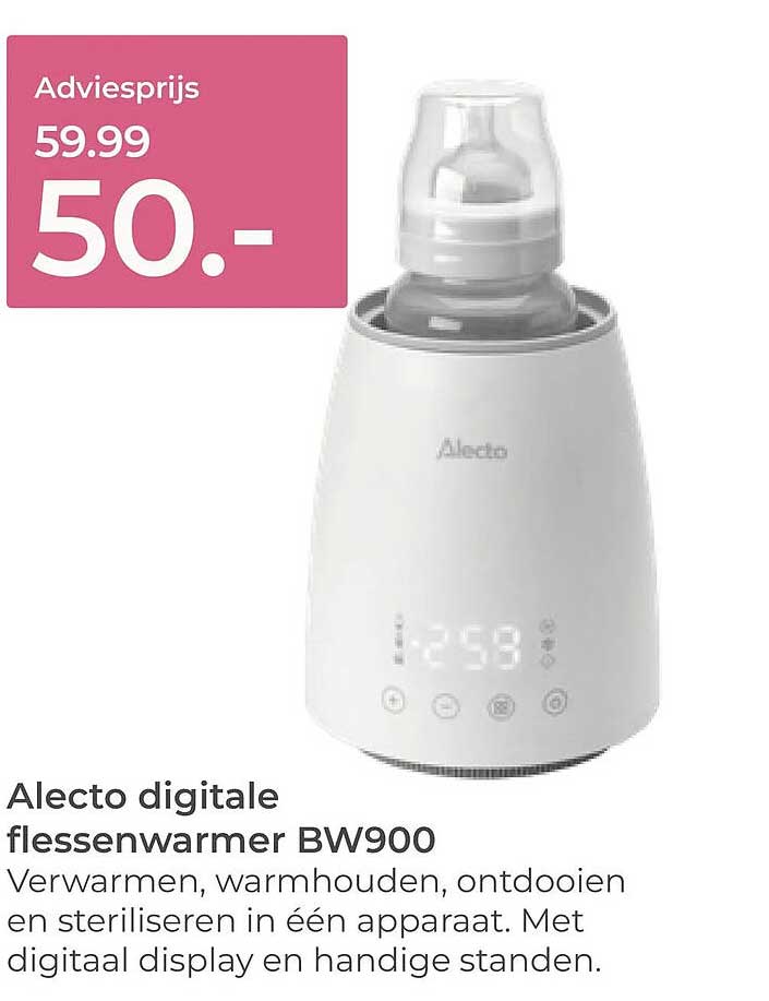 Alecto digitale flessenwarmer BW900