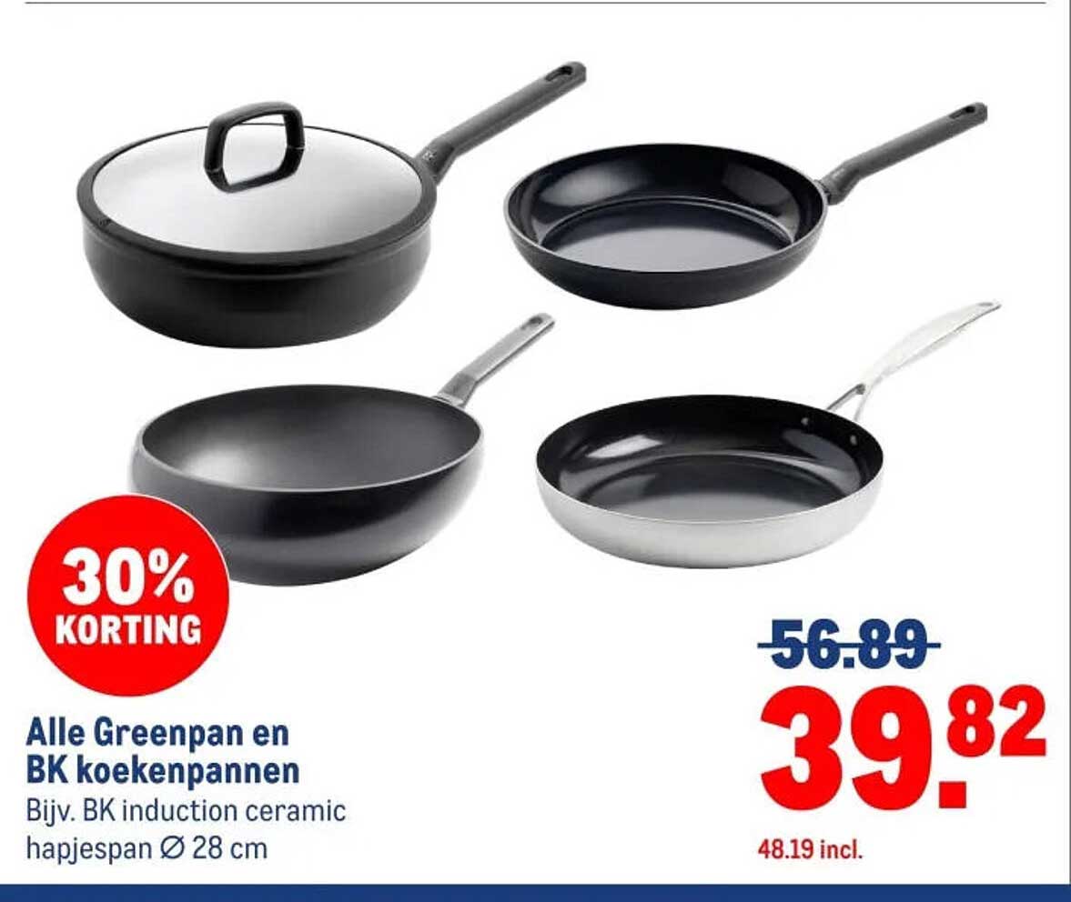 Alle Greenpan en BK koekenpannen