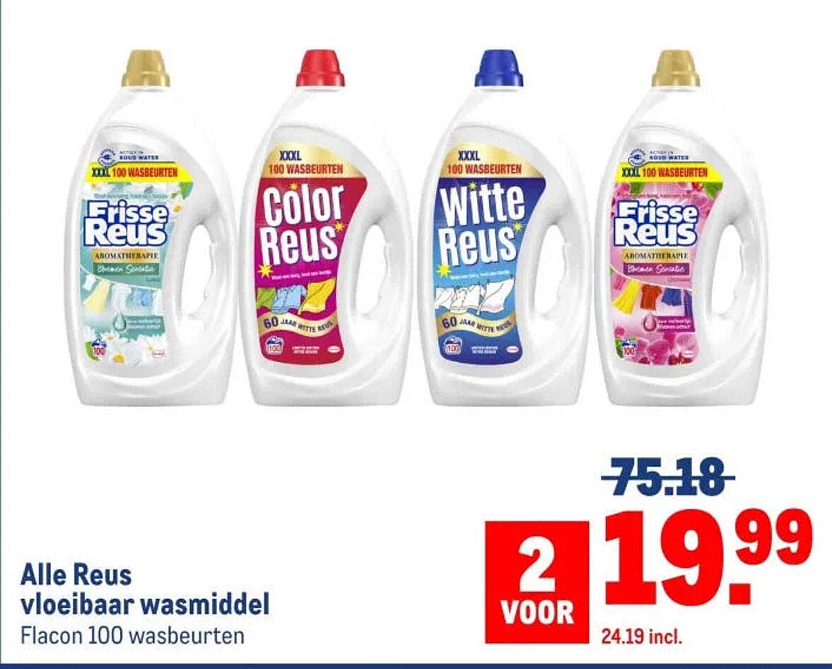 Alle Reus vloeibaar wasmiddel - 2 voor