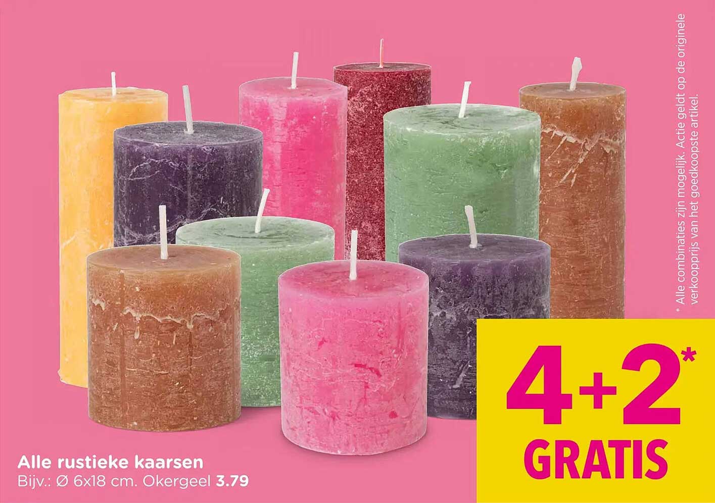 Alle rustieke kaarsen 4+2 GRATIS