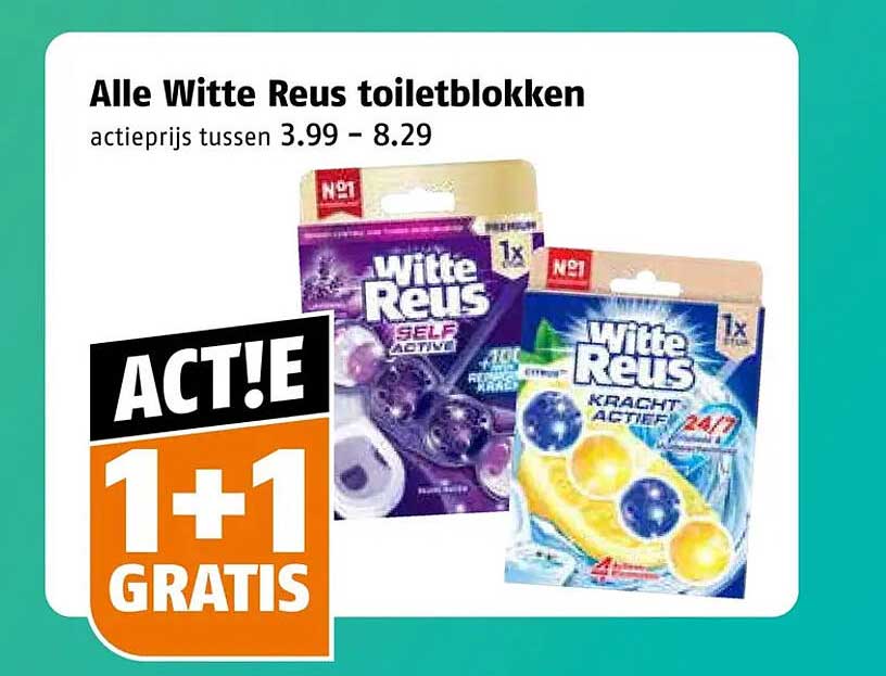 Alle Witte Reus toiletblokken 1+1 gratis