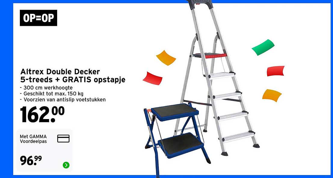 Altrex Double Decker 5-treeds + GRATIS opstapje