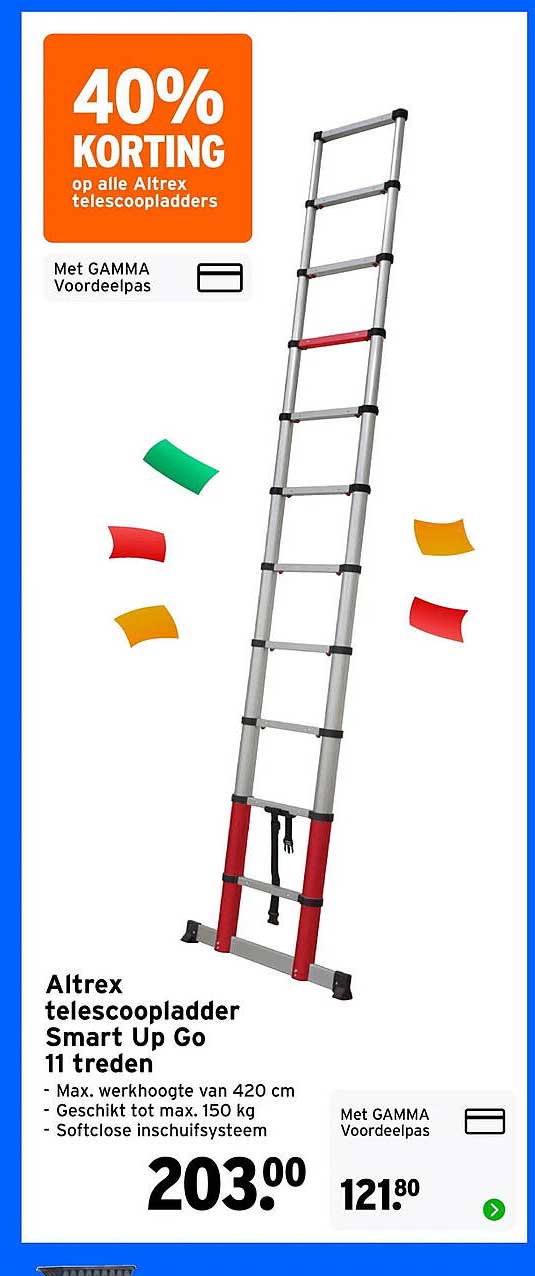 Altrex telescopladder Smart Up Go 11 treden