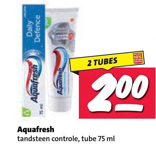 Aquafresh tandsteen controle, tube 75 ml 2 TUBES