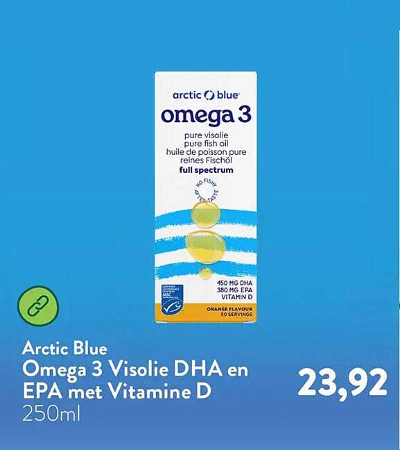 Arctic Blue Omega 3 Visolie DHA en EPA met Vitamine D 250ml