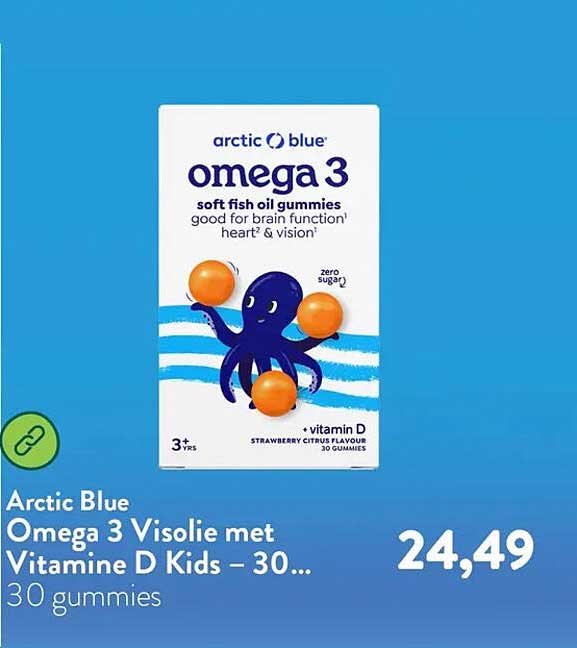 Arctic Blue Omega 3 Visolie met Vitamine D Kids – 30...