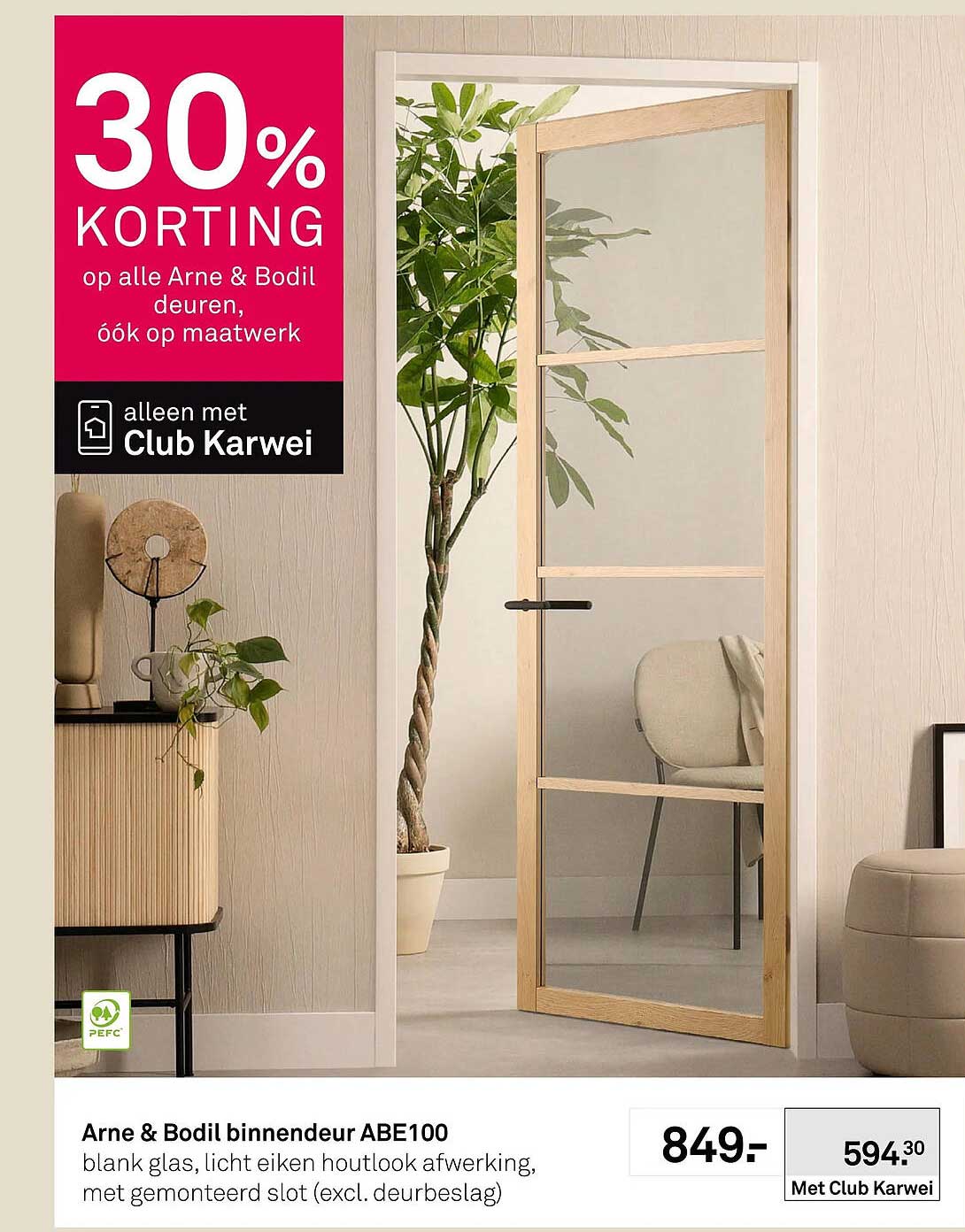 Arne & Bodil binnendeur ABE100 30% KORTING