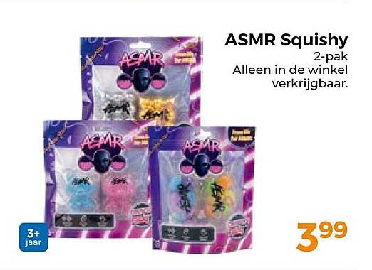 ASMR Squishy 2-pak Alleen in de winkel verkrijgbaar.