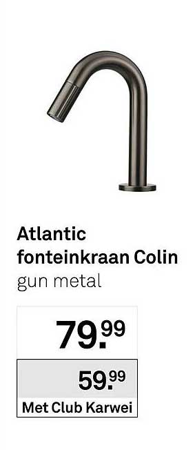 Atlantic fonteinkraan Colin gun metal