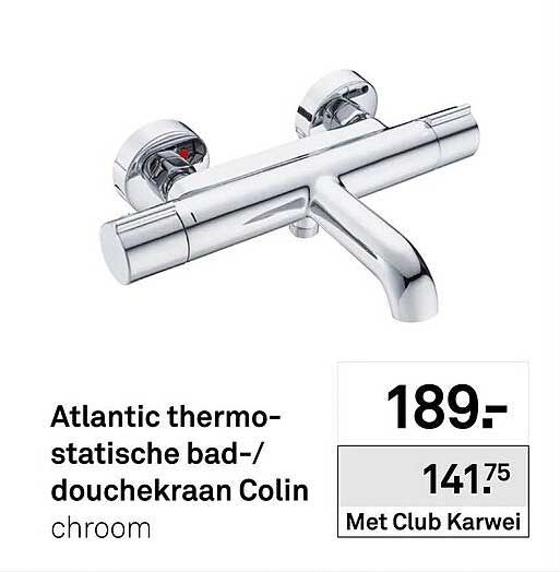 Atlantic thermo-statische bad-/douchemkraan Colin chroom