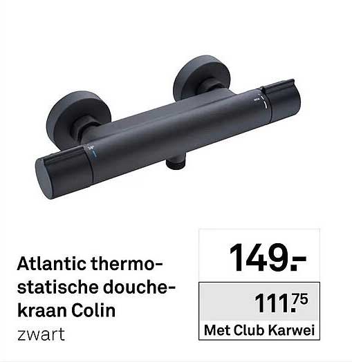 Atlantic thermo-statische douche-kraan Colin Zwart