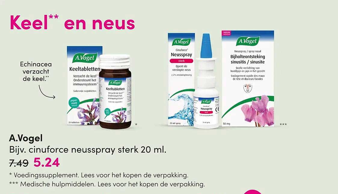A.Vogel Bijv. cinuforce neusspray sterk 20 ml.