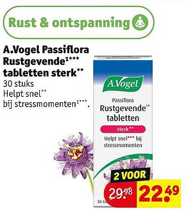 A.Vogel Passiflora Rustgevende tabletten sterk 30 stuks