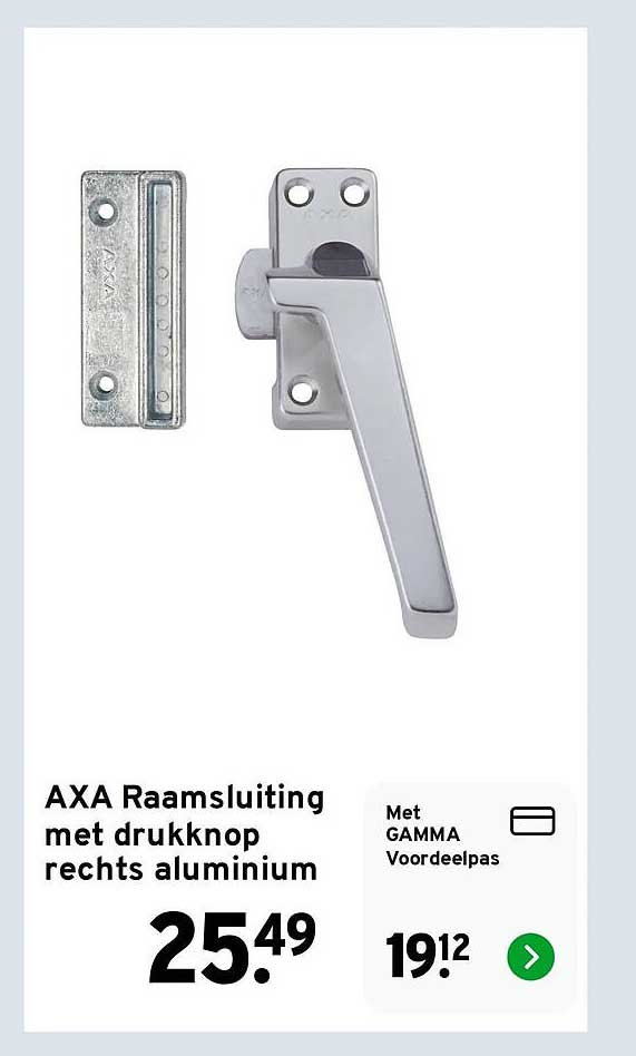 AXA Raamsluiting met drukknop rechts aluminium
