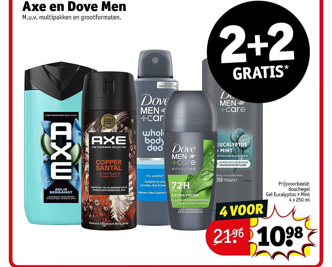 Axe en Dove Men 2+2 gratis