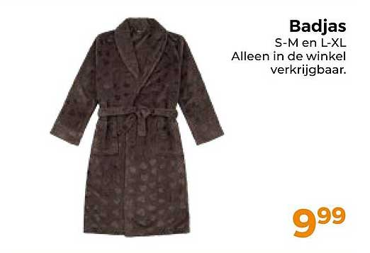 Badjas S-M en L-XL Alleen in de winkel verkrijgbaar.