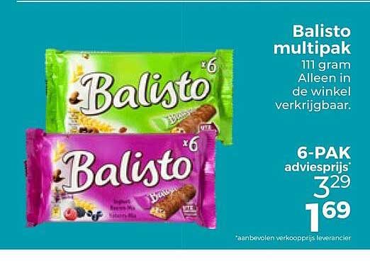 Balisto multipak 111 gram Alleen in de winkel verkrijgbaar.