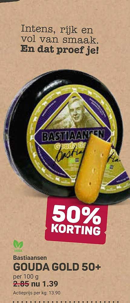 Bastiaansen Gouda Gold 50+ 50% korting