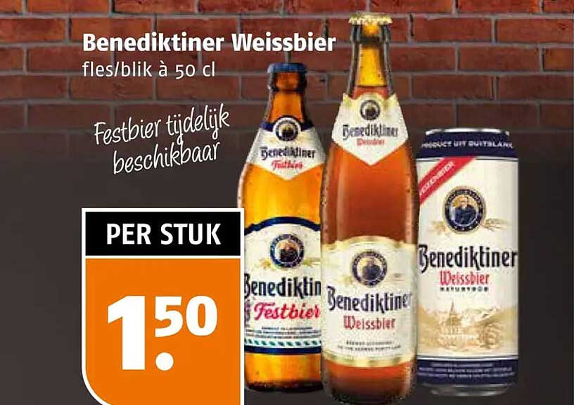 Benediktiner Weissbier fles/blik à 50 cl