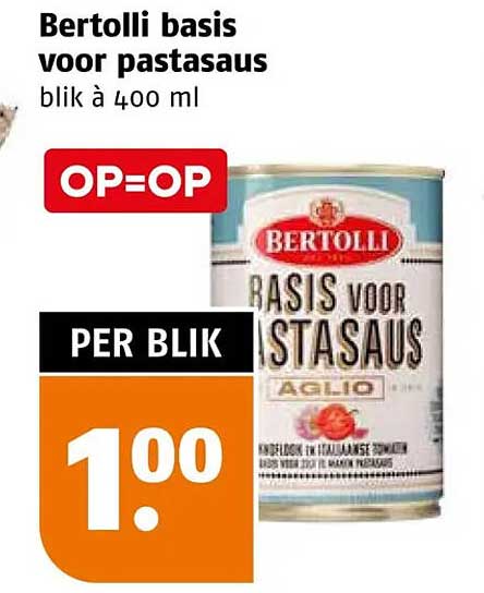 Bertolli basis voor pastasaus blik à 400 ml OP=OP