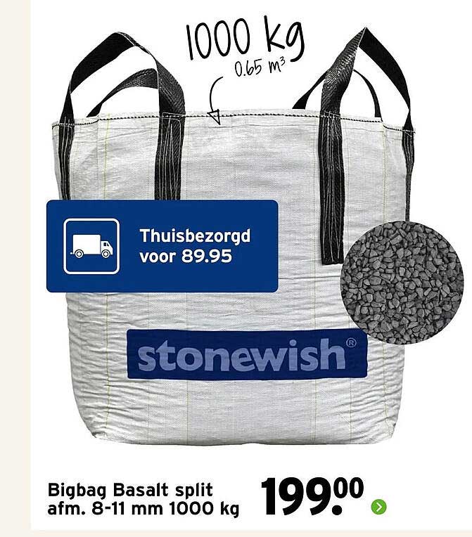 Bigbag Basalt split afm. 8-11 mm 1000 kg
