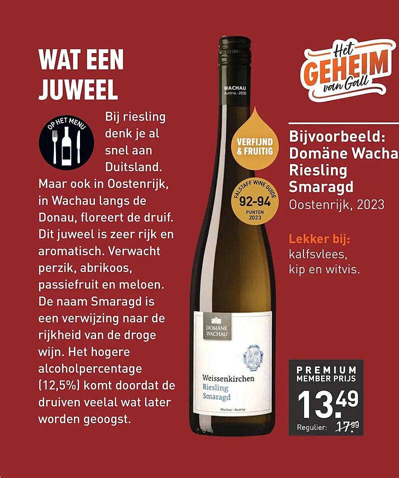 Bijvoorbeeld: Domäne Wachau Riesling Smaragd Oostenrijk, 2023