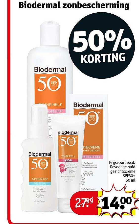 Biodermal zonbescherming 50% korting