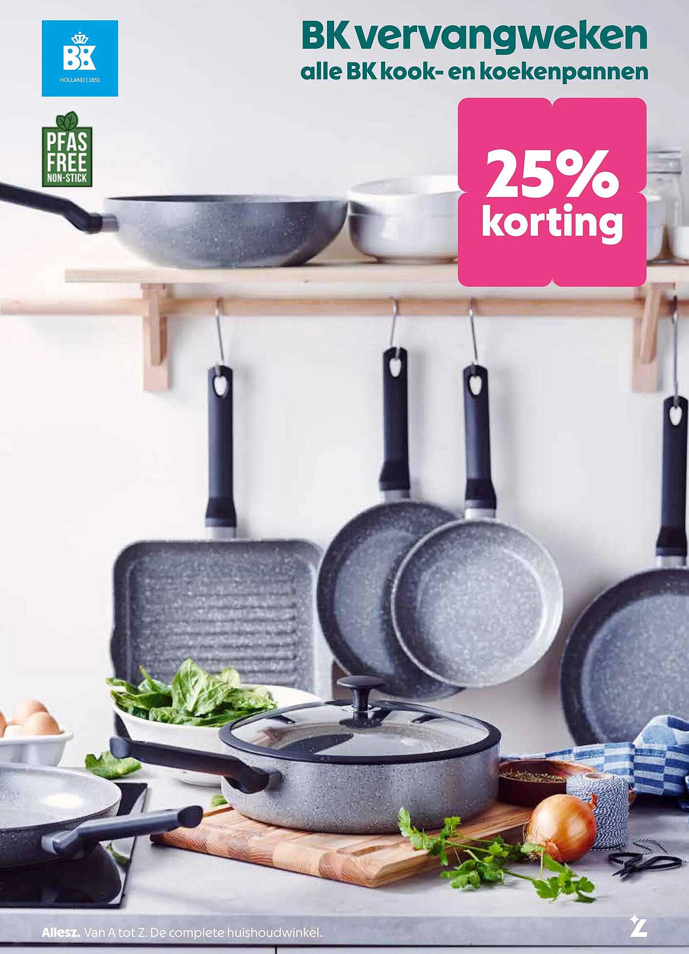 BK vervangweken alle BK kook- en koekenpannen 25% korting
