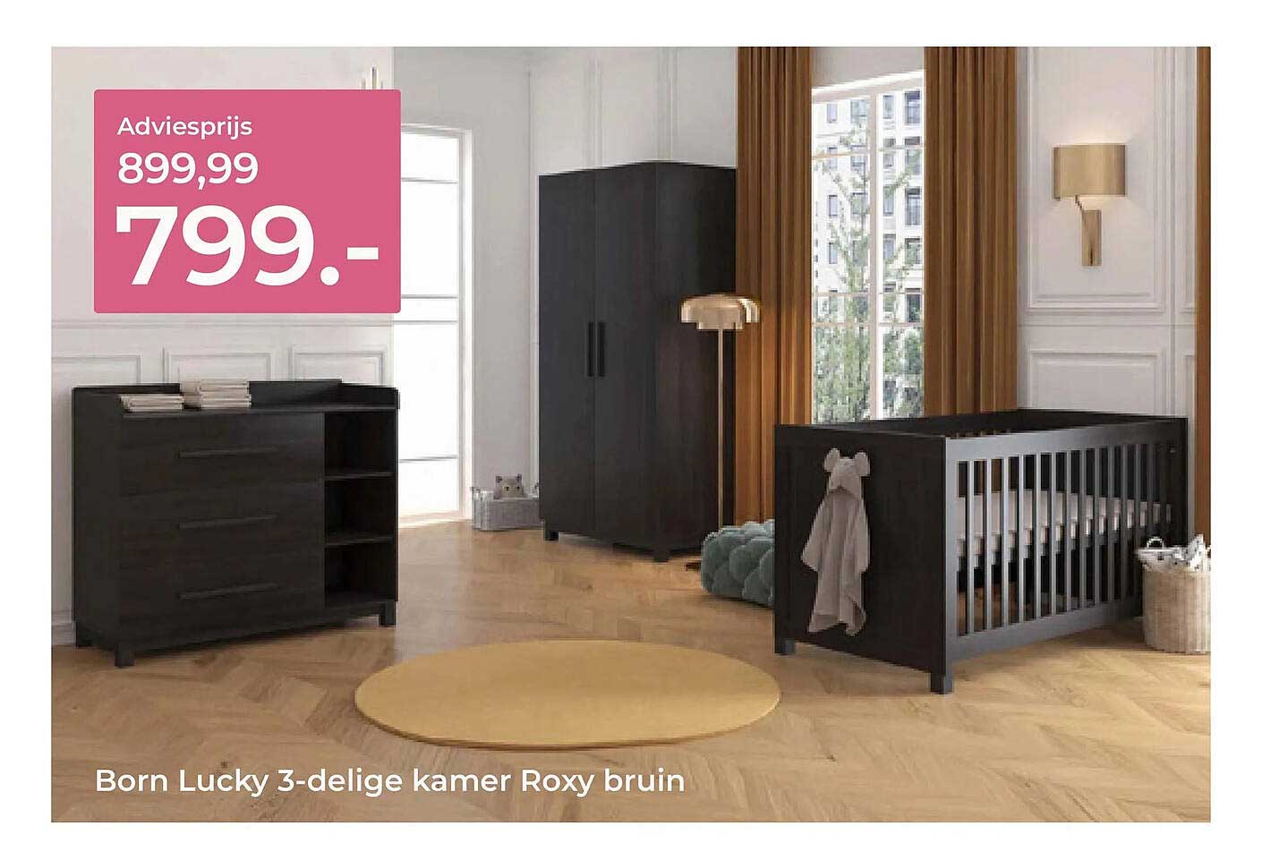 Born Lucky 3-delige kamer Roxy bruin