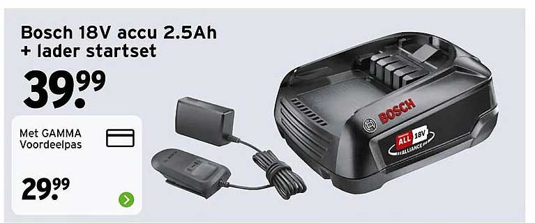 Bosch 18V accu 2.5Ah + lader startset