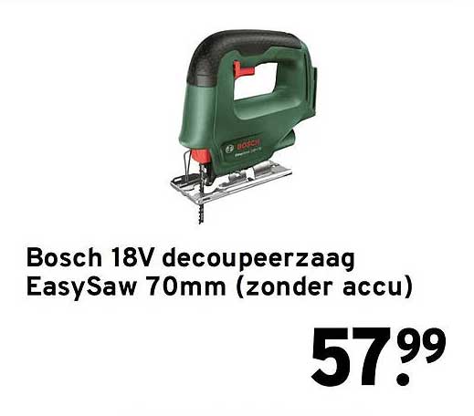Bosch 18V decoupeerzaag EasySaw 70mm (zonder accu)