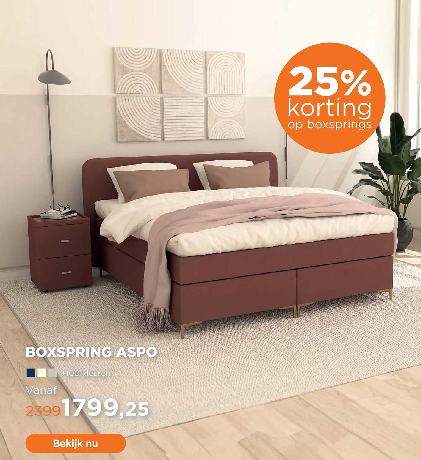 BOXSPRING ASPO 25% korting op boxsprings