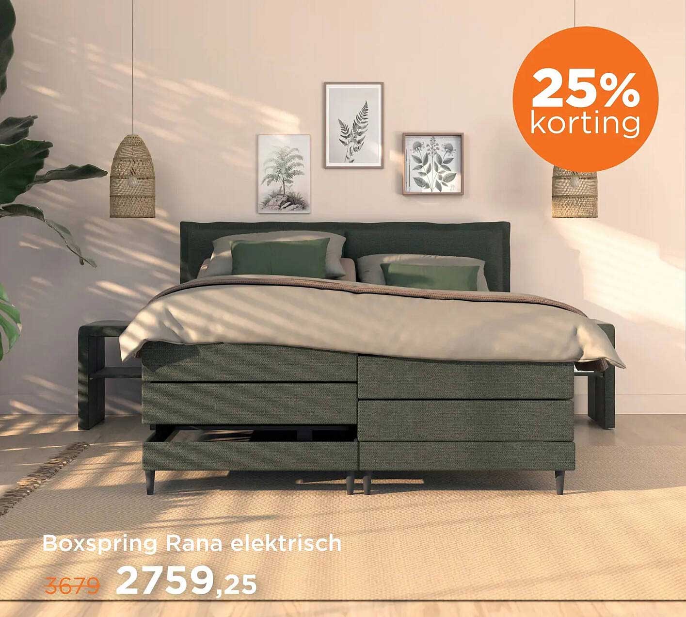 Boxspring Rana elektrisch 25% korting