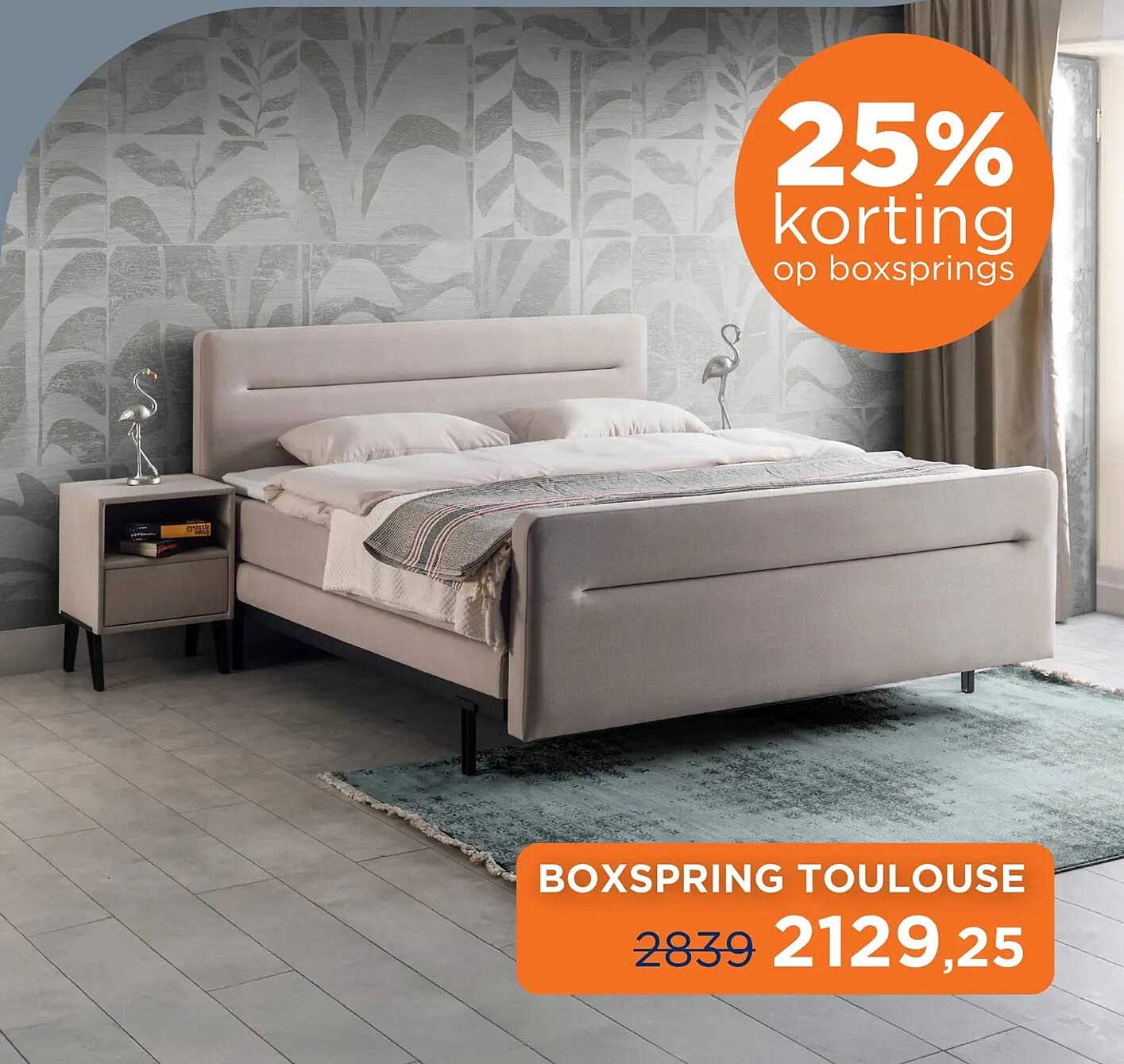 BOXSPRING TOULOUSE 25% korting op boxsprings