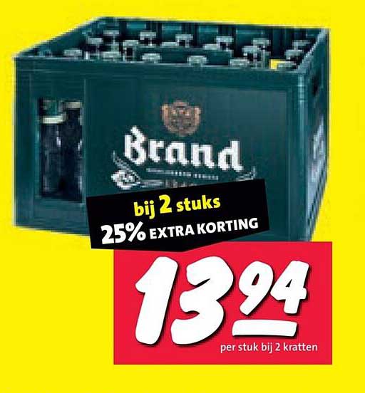 Brand bij 2 stuks 25% EXTRA KORTING 13.94 per stuk bij 2 kratten