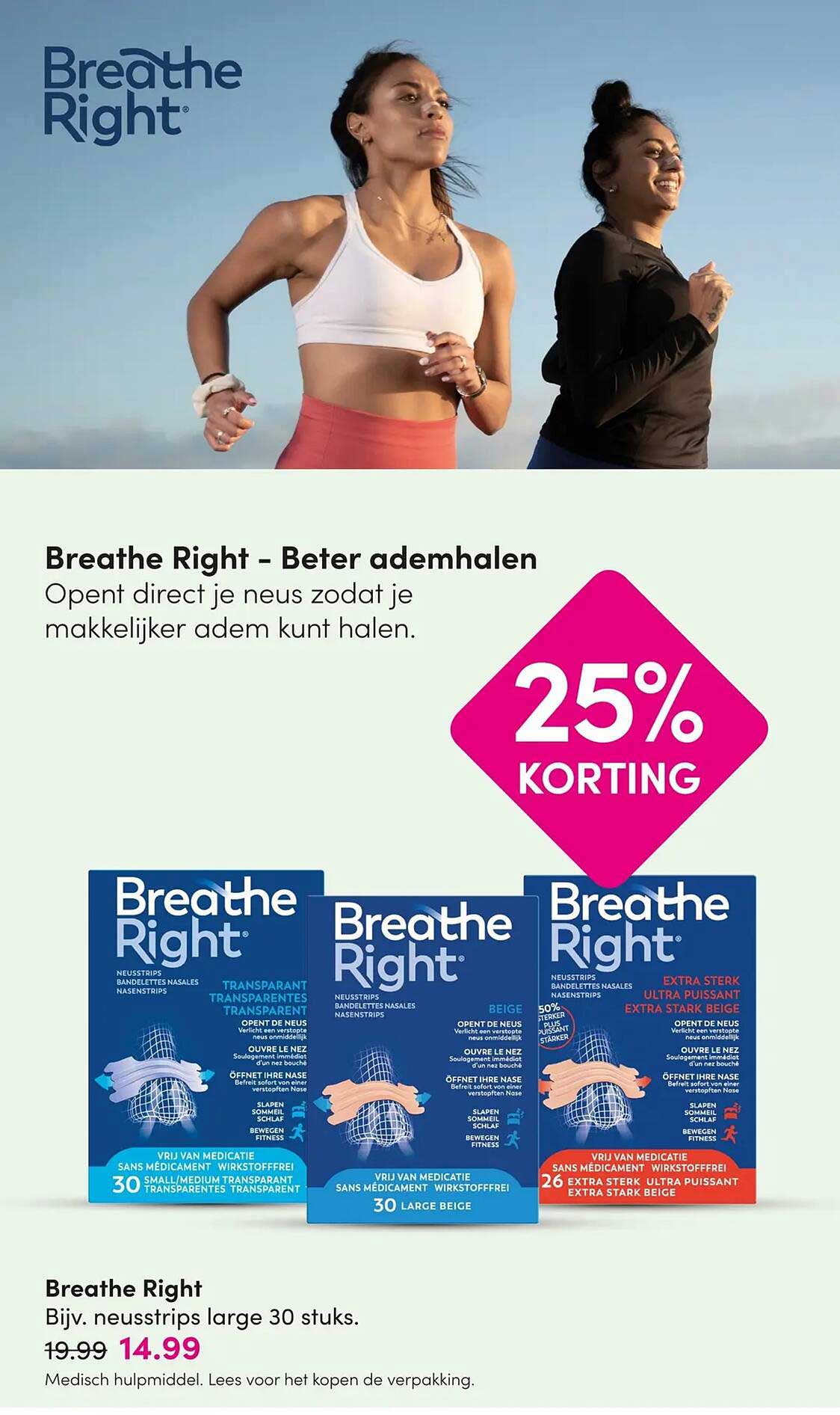 Breathe Right - Beter ademhalen 25% KORTING