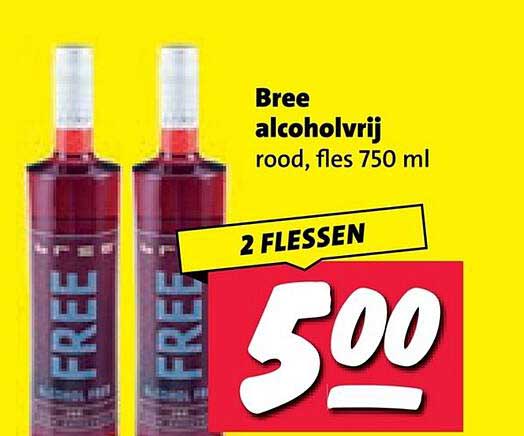 Bree alcoholvrij rood, fles 750 ml 2 FLESSEN