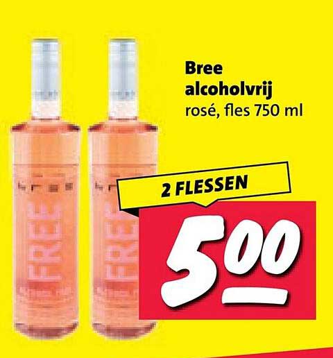 Bree alcoholvrij rosé, fles 750 ml 2 FLESSEN