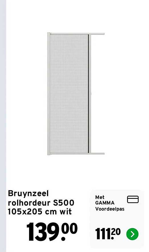 Bruynzeel rolhordeur S500 105x205 cm wit