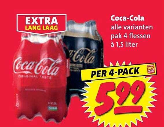 Coca-Cola alle varianten pak 4 flessen à 1,5 liter PER 4-PACK